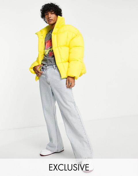 Collusion Puffer Jacket In Yellow