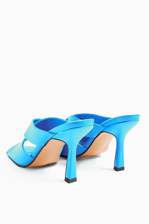 Womens Skyla Blue High Mules - Blue, Blue from Topshop on 21 Buttons