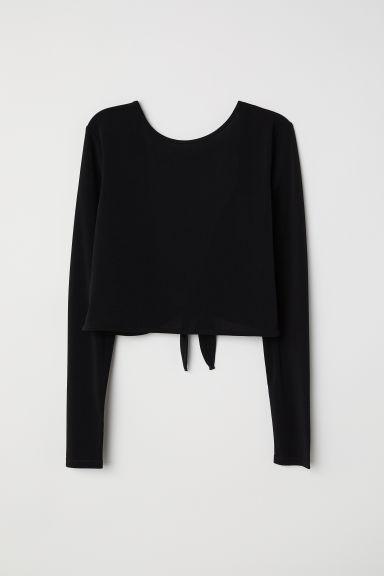 H & M - Top Con Scollo A V Dietro - Nero