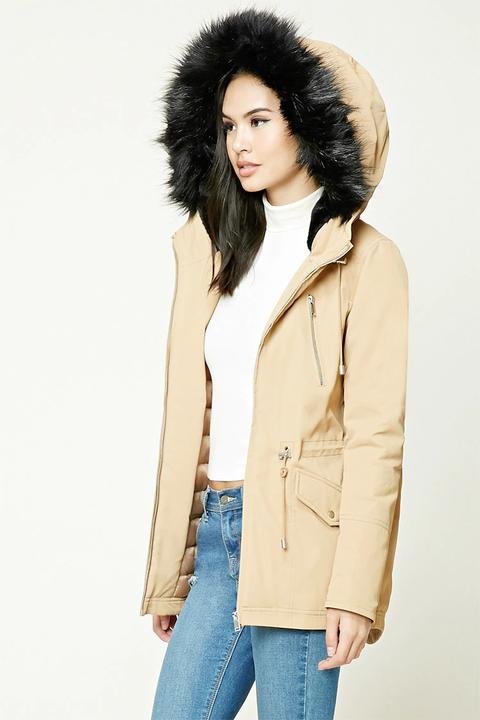 Faux Fur Hooded Parka