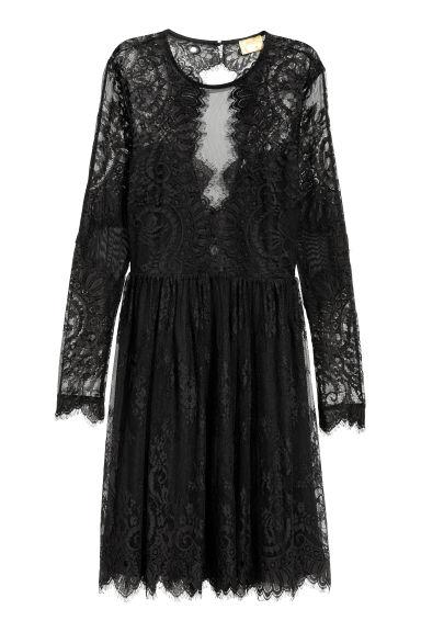 H & M - Abito In Pizzo - Nero