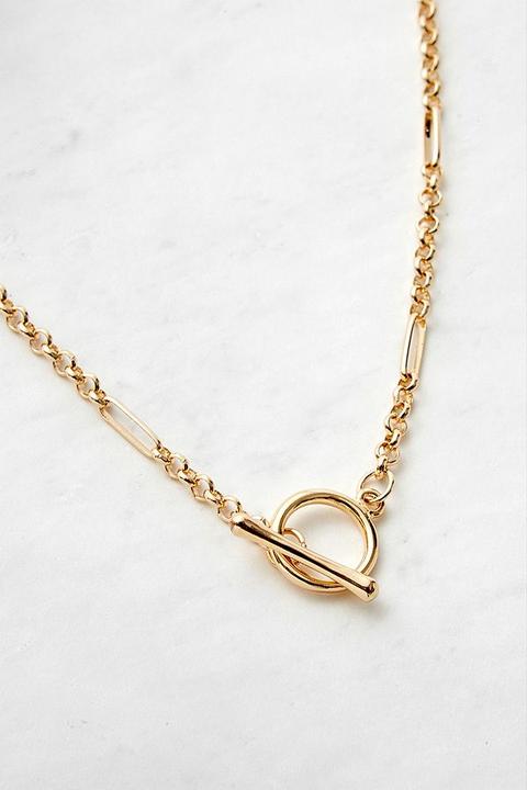 T-bar Chain Necklace - Gold All At Urban Outfitters