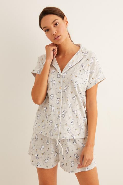 Pijama Corto Camisero Snoopy