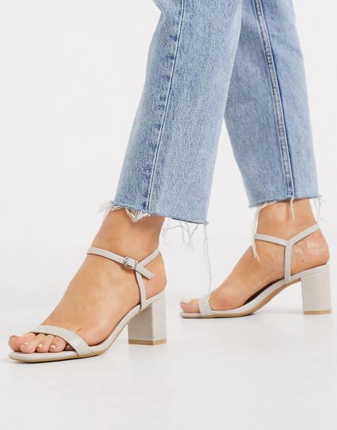 New Look Strappy Square Toe Sandals In Off White-cream