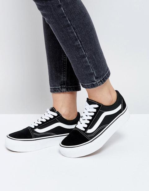 Zapatillas De Deporte Con Plataforma En Negro Y Blanco Old Skool De Vans