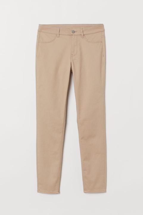 H & M - Skinny Regular Ankle Jeans - Beige