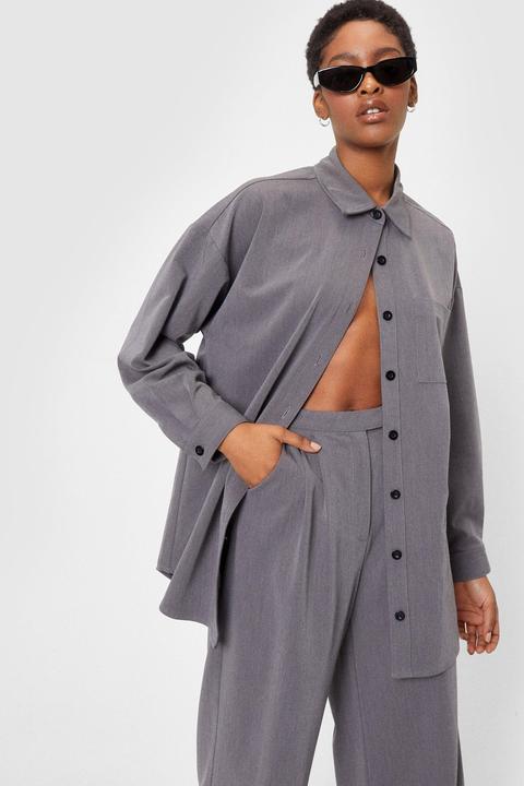 Chemise Oversize À Manches Tombantes Réunion Tout De Suite Dans Mon Bureau - Gris - 32, Gris