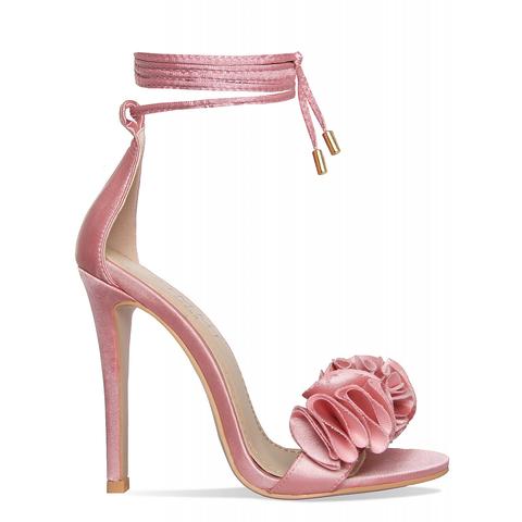 Pink ruffle sale heels