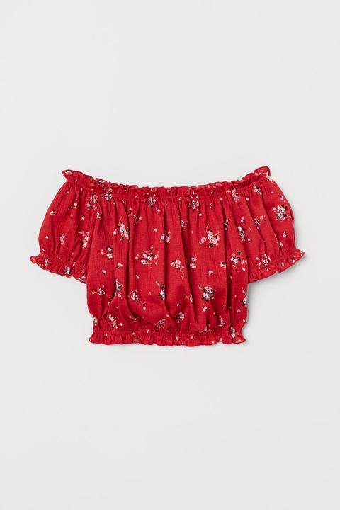 H & M - Top A Spalle Scoperte - Rosso