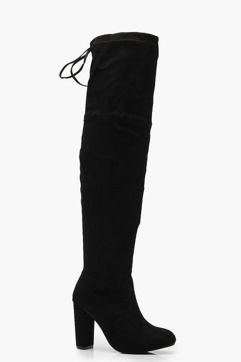 Block Heel Over The Knee Boots