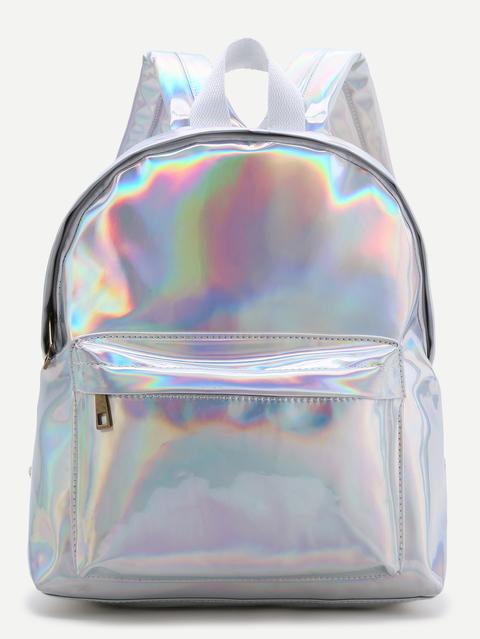 Sliver Front Pocket Pu Backpack