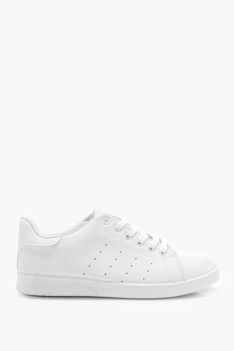 White Lace Up Trainers