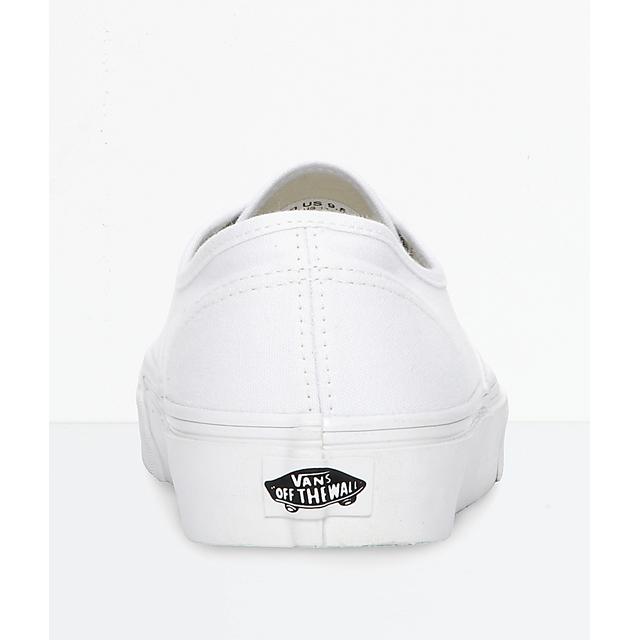 Vans Authentic White Canvas Skate Shoes 