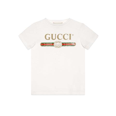 Camiseta Infantil De Algodón Con Logo Gucci