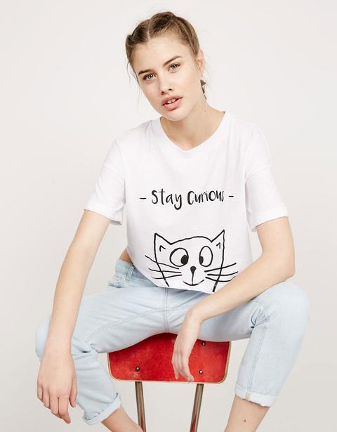 Camiseta Manga Corta Oversize Gato