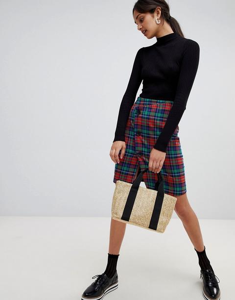 Bershka - Gonna A Quadri - Rosso