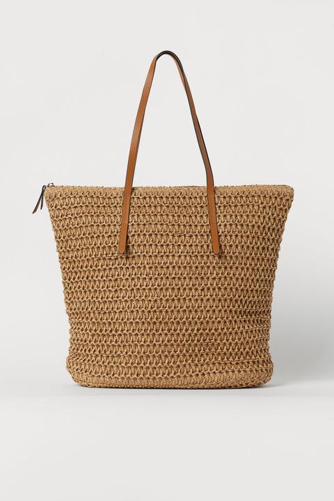 Straw Shopper - Beige