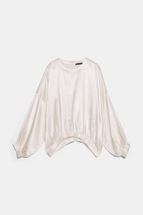 zara sateen top