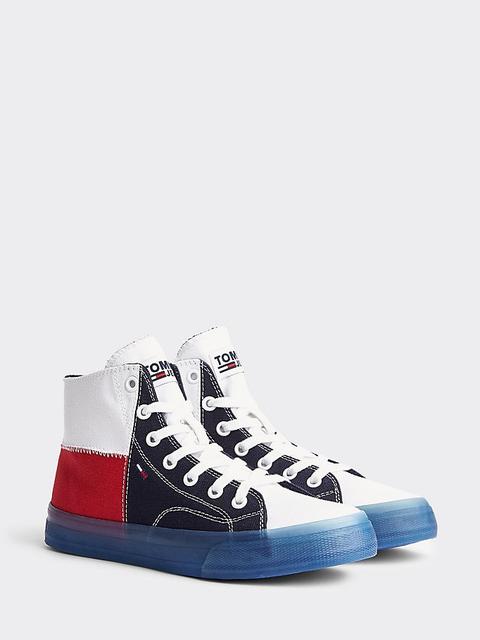 Zapatillas Color Block Con Suela Transparente