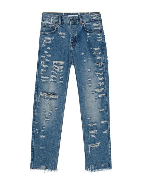 Jeans Dritti Strappi