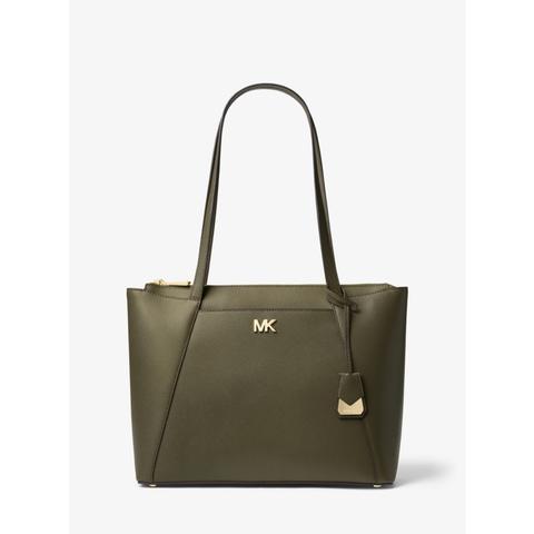 Mkbolso Tote Maddie Mediano De Piel De Grano Cruzado - Oliva(verde) - Michael Kors