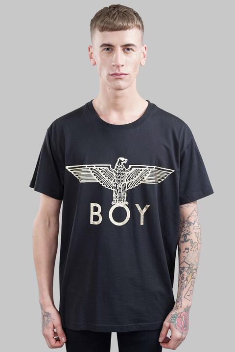 Boy Eagle Tee - Black/gold