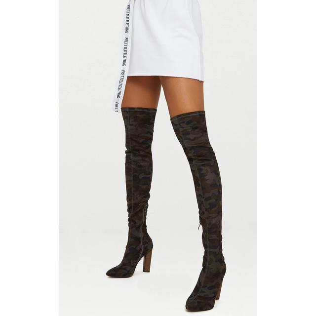 camo thigh high boots