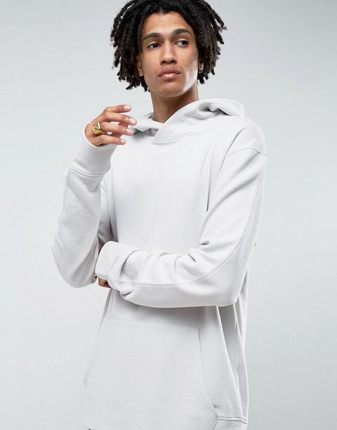 Mennace - Felpa Bianco Sporco Con Spalle Scese E Cappuccio - Bianco