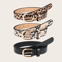 3 Piezas Cinturón De Cocodrilo