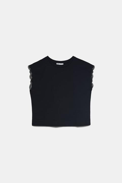 Camiseta Combinada Encaje