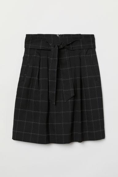 H & M - Gonna Con Cintura Da Annodare - Nero