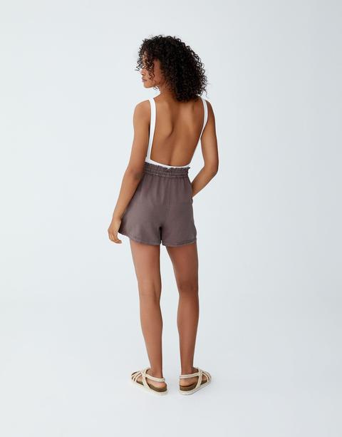 Unifarbene Paperbag-shorts