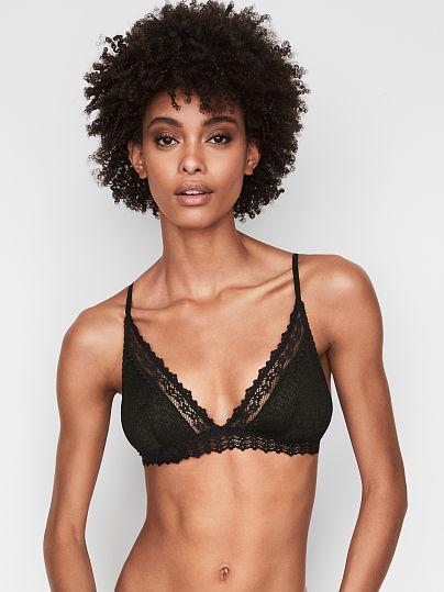 Bralette Triangular De Encaje Elástico