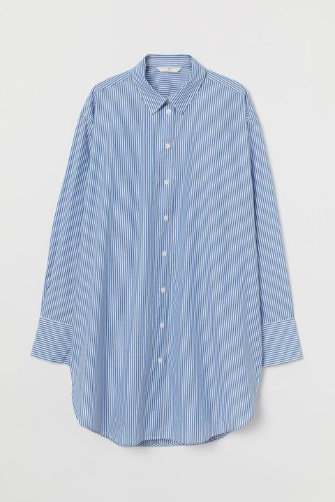 Camisa Larga De Algodón - Blanco