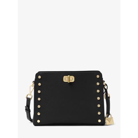 Bolso Messenger Sylvie De Piel Con Tachuelas