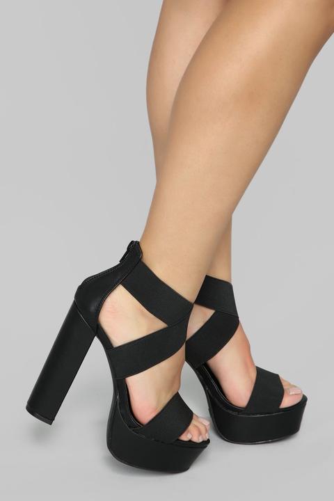 black thick high heels