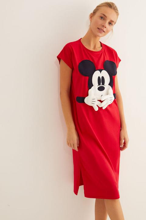 Camisón Midi Mickey Rojo