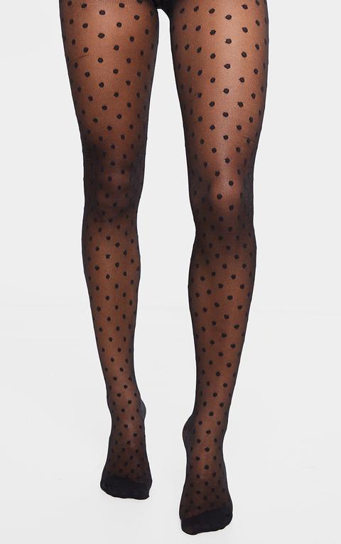 Black Medium Polka Dot Tights