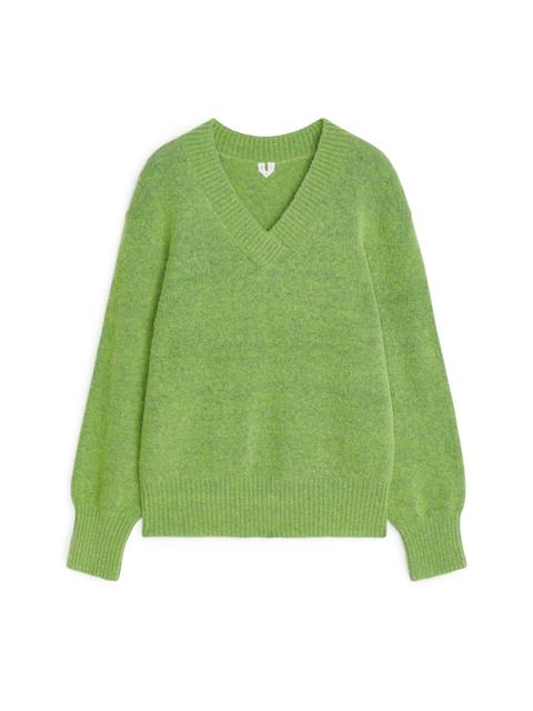 Alpaca Wool Blend Jumper - Green