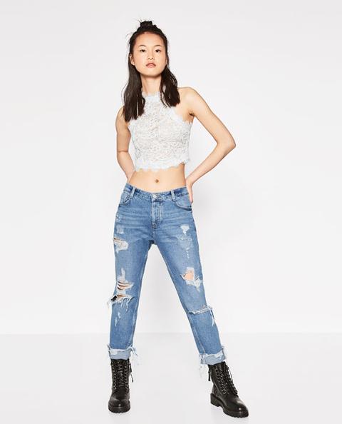 Crop Top Encaje