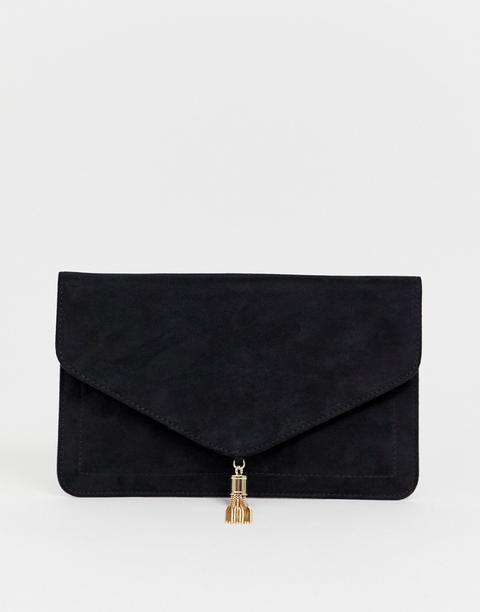 Bolso Clutch Con Borlas De Asos Design-negro