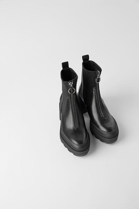 track sole ankle boots zara
