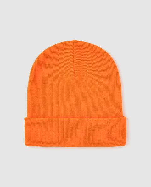 Green Coast - Gorro De Hombre Punto Naranja Fluor