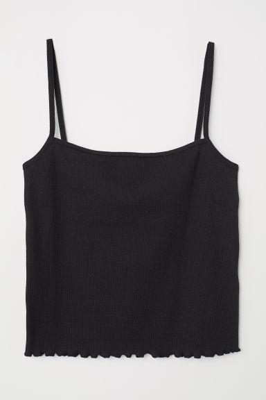 H & M - Top Corto De Tirantes - Negro
