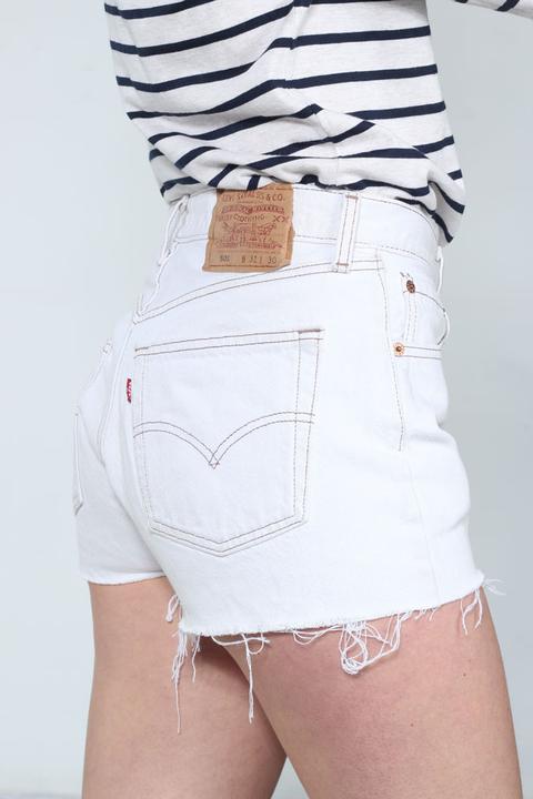 Authentic White Levis 501 Shorts