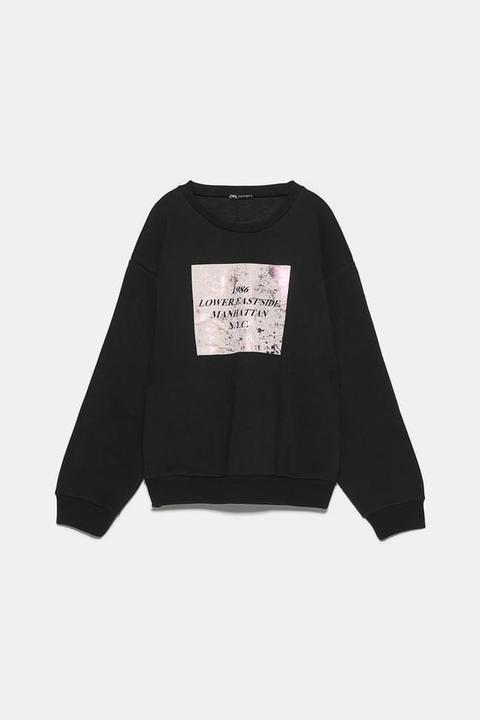 Slogan Sweatshirt from Zara on 21 Buttons