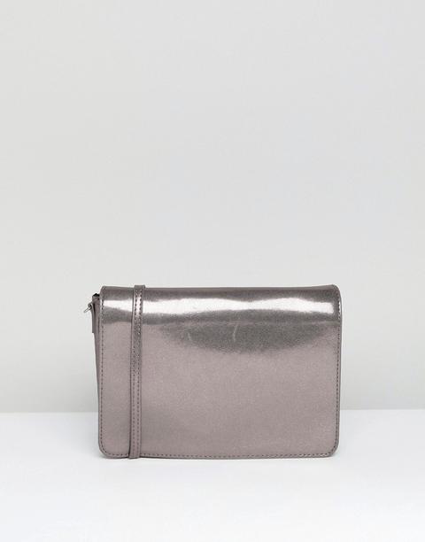 Pieces - Borsa A Tracolla Metallizzata - Grigio