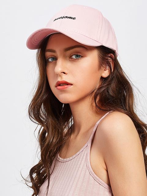 Gorra De Béisbol Con Bordado De Slogan