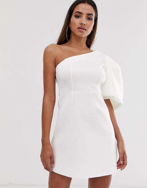 white dress one sleeve