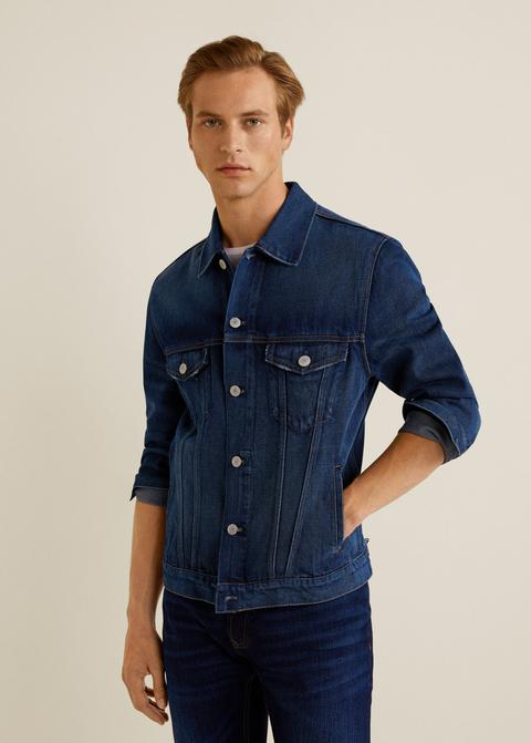 Giacca Jeans Lavaggio Scuro Vintage from Mango Outlet on 21 Buttons